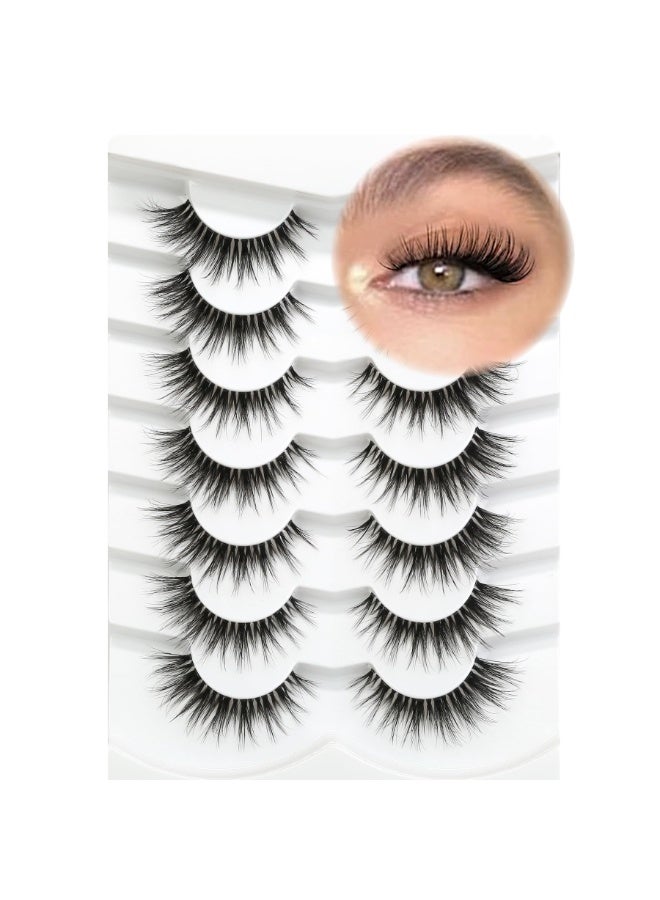 Joudi 3D False Eyelashes Wispy Natural Cat Eye Short Fake Eyelashes Fluffy Soft Reusable Faux Mink Lashes 10 Pairs Happy Heartbeat (EP12) - Image 4